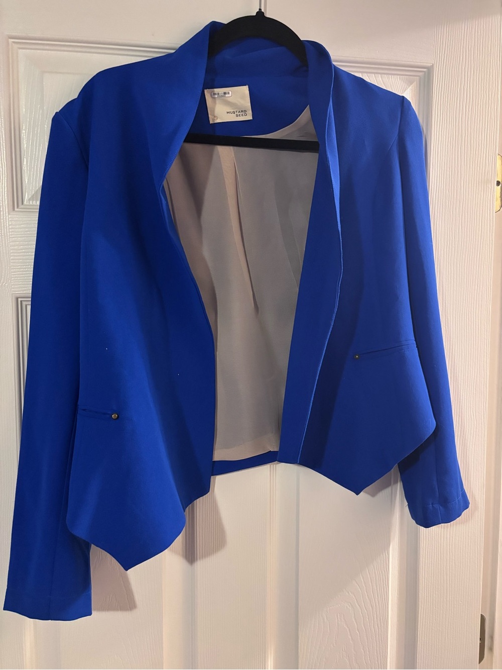 Mustard Seed Cobalt Blue Open-Front Blazer